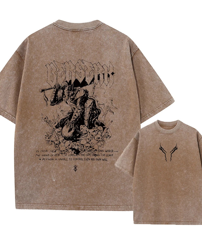 Berserk Anime Vintage Graphic T-Shirt – Harajuku Cotton Tee for Men & Women