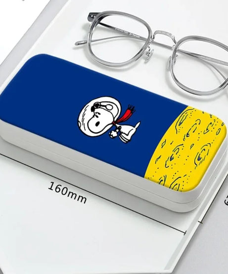 Snoopy Girl Korean Fresh Student Cute Disney Fashion Simple Anti-fall Portable Anti-Stress Folding Glasses Case