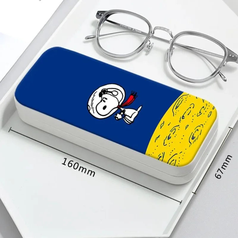 Snoopy Girl Korean Fresh Student Cute Disney Fashion Simple Anti-fall Portable Anti-Stress Folding Glasses Case