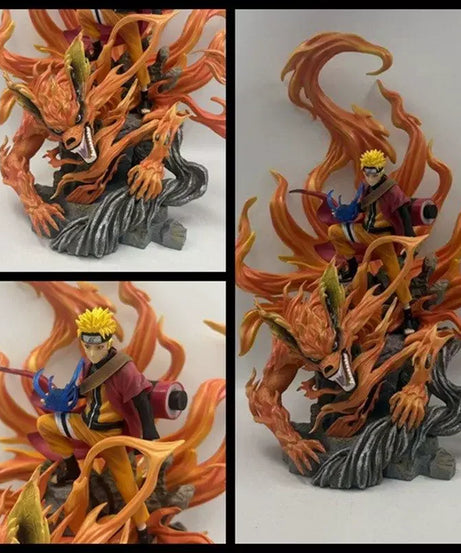 41cm Anime Figure Naruto GK Sennin Mode Naruto Kurama Action Figure Ten Years Hundred Ninja Statue Collect Model Toy Decor Gift