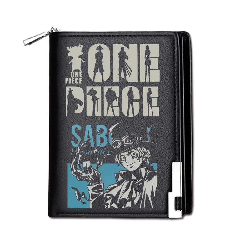One Piece Luffy Ace Anime Peripheral Zipper PU Wallet Handsome Personality Boy Print Coin Purse Short Card Pack Gift Wholesale