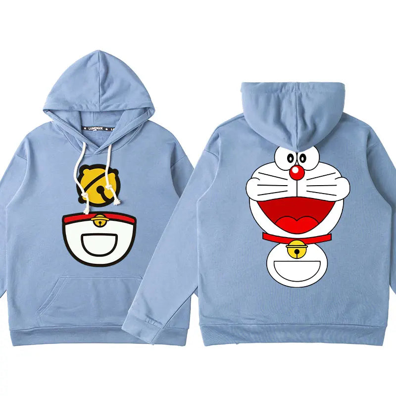 Doraemon Anime Hoodie – Cute Couple & Teen Pullover Jacket