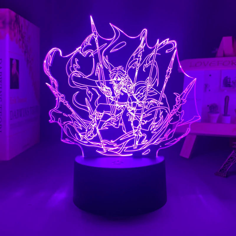 Genshin impact xiao 3d led lamp for bedroom manga night lights anime action figure Decoration children Kawaii gift