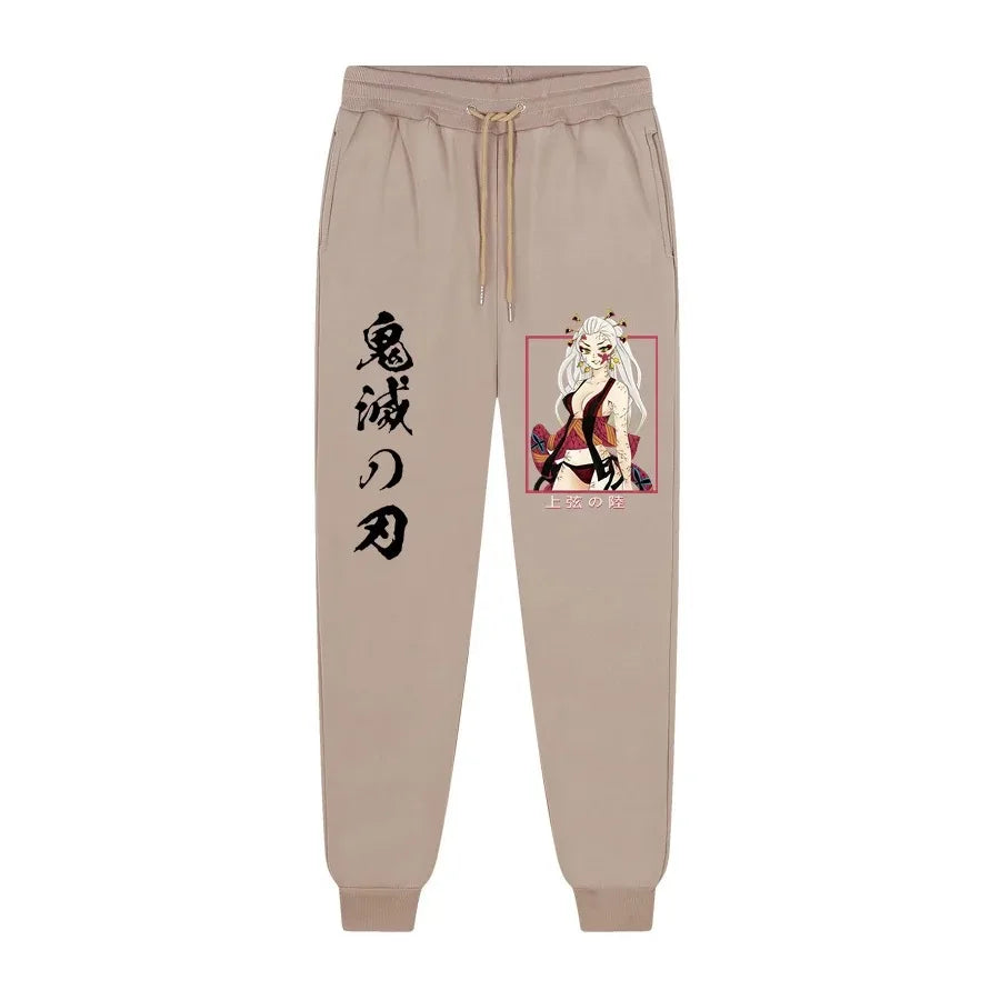 Anime Demon Slayer printed trousers men's comfortable fleece pants jogging men's trousers casual versatile sweatpants S-3XL