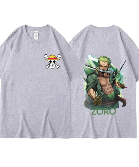 Anime ONE PIECE Sauron Printing Men's and Women's Loose Casual Short Sleeve One Piece Summer Couple T-Shirt Top Birthday