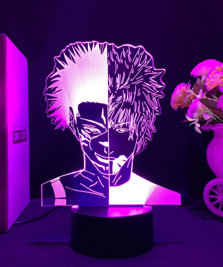 Jujutsu Kaisen Anime Ryomen Sukuna Figure  3D LEDNight Light for Anime Lamp Birthday Gift
