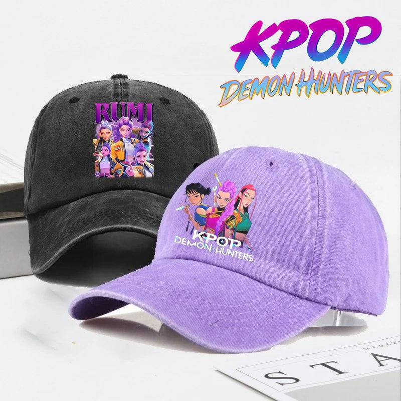 Kpop Demon Hunteres Baseball Cap for Girls Boys Summer Adjustable Sun Hat Anime Cute Retro Sunbonnet Adult Women Headgear Gift