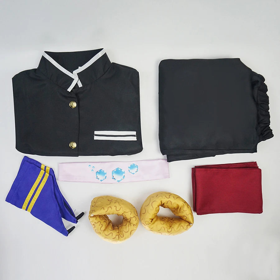 Anime Demon Slayer Tengen Uzui Cosplay Costume – Uniform & Wig Set 7