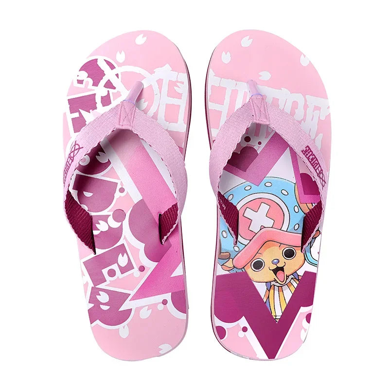 One Piece Roronoa Zoro Slippers Anime Sandals Women Men Home Bathroom Non Slip Flip Flops Outdoor Summer Beach Slides