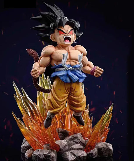 19cm Dragon Ball SHK Kai Ape Series NO.2 Glow Black Hair Super Four Goku Figure PVC Explosive Goku Anime Model Ornament