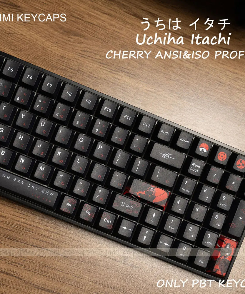 Uchiha Itachi Keycaps Set – 139 Cherry Profile Anime Keycaps for MX Switch (ANSI/ISO)