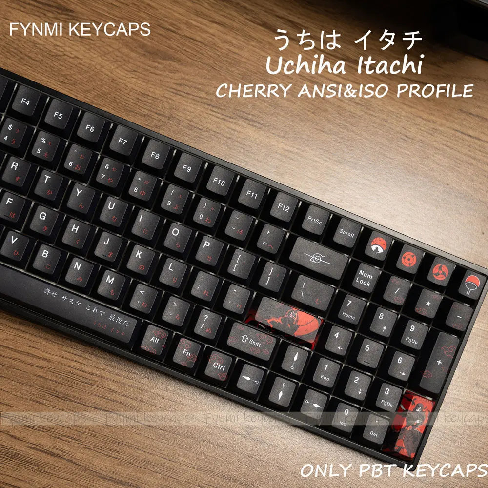 Uchiha Itachi Keycaps Set – 139 Cherry Profile Anime Keycaps for MX Switch (ANSI/ISO)