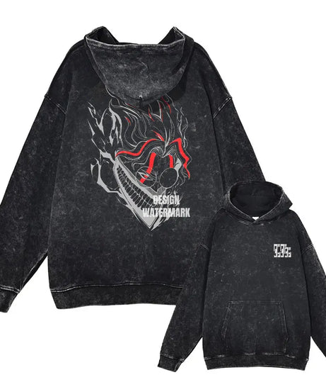 Anime dandadan Hoodies Vintage Washed Dan Da Dan Hooded Sweatshirts Oversize Streetwear Manga Ayase Momo Okarun Hoodie Men Women