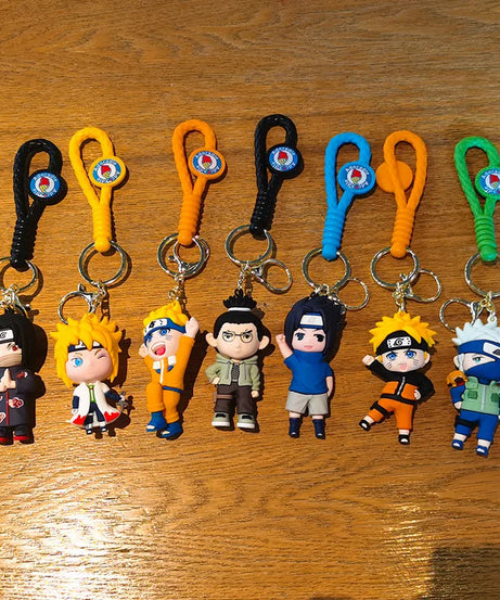 New Cute Japanese Anime Character Naruto 3D Keychain Couple Backpack Car Key Pendant Party Decoration Children's Gift