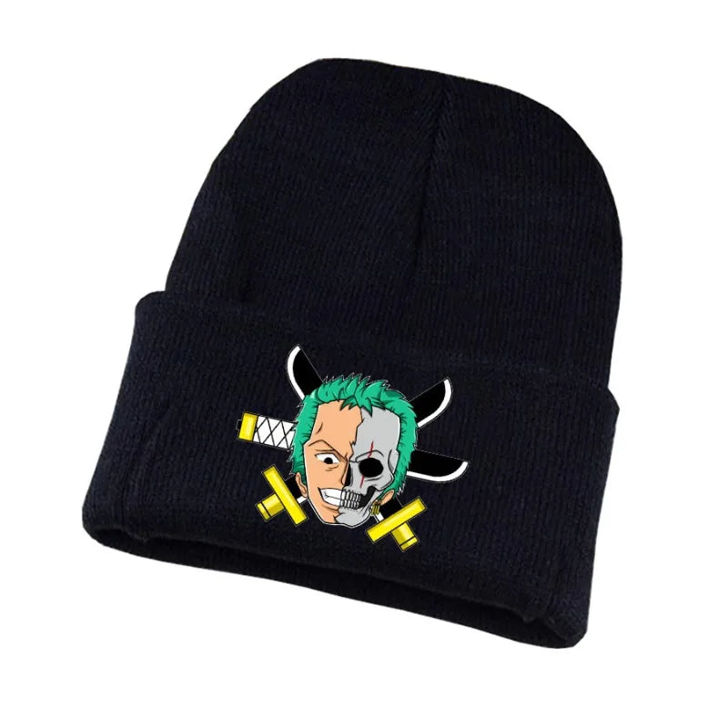 New Anime Cute One Piece Embroidered Beanies Hat Men Women Winter Autunm Warm Knitted Bonnet Cap Wool Skullies Boys Beanies Caps
