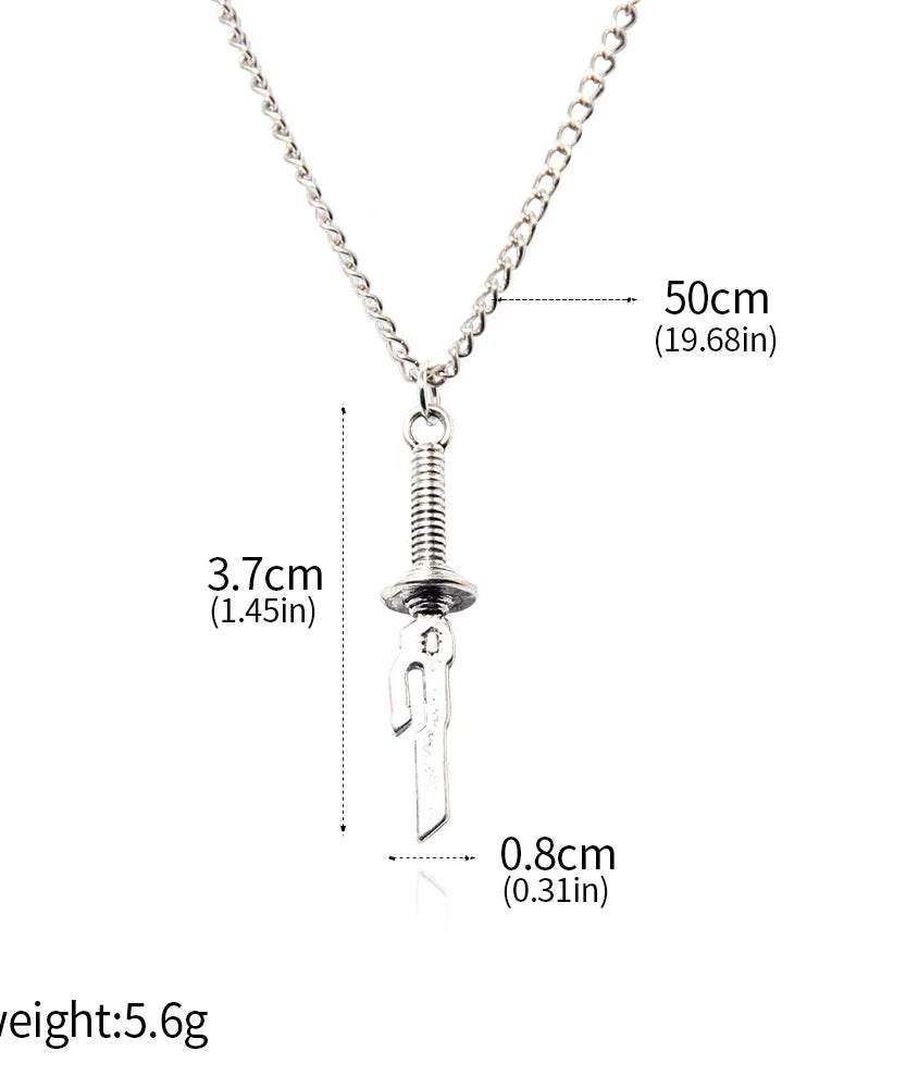 Anime Jujutsu Kaisen Fushiguro Toji Sword Necklace Spear of Tianri Knife Pendant Cosplay Necklaces For Unisex Choker Jewelry