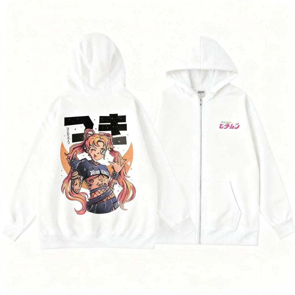 Sailor Moon Zip-Up Hoodie — Graphic Print Streetwear 5