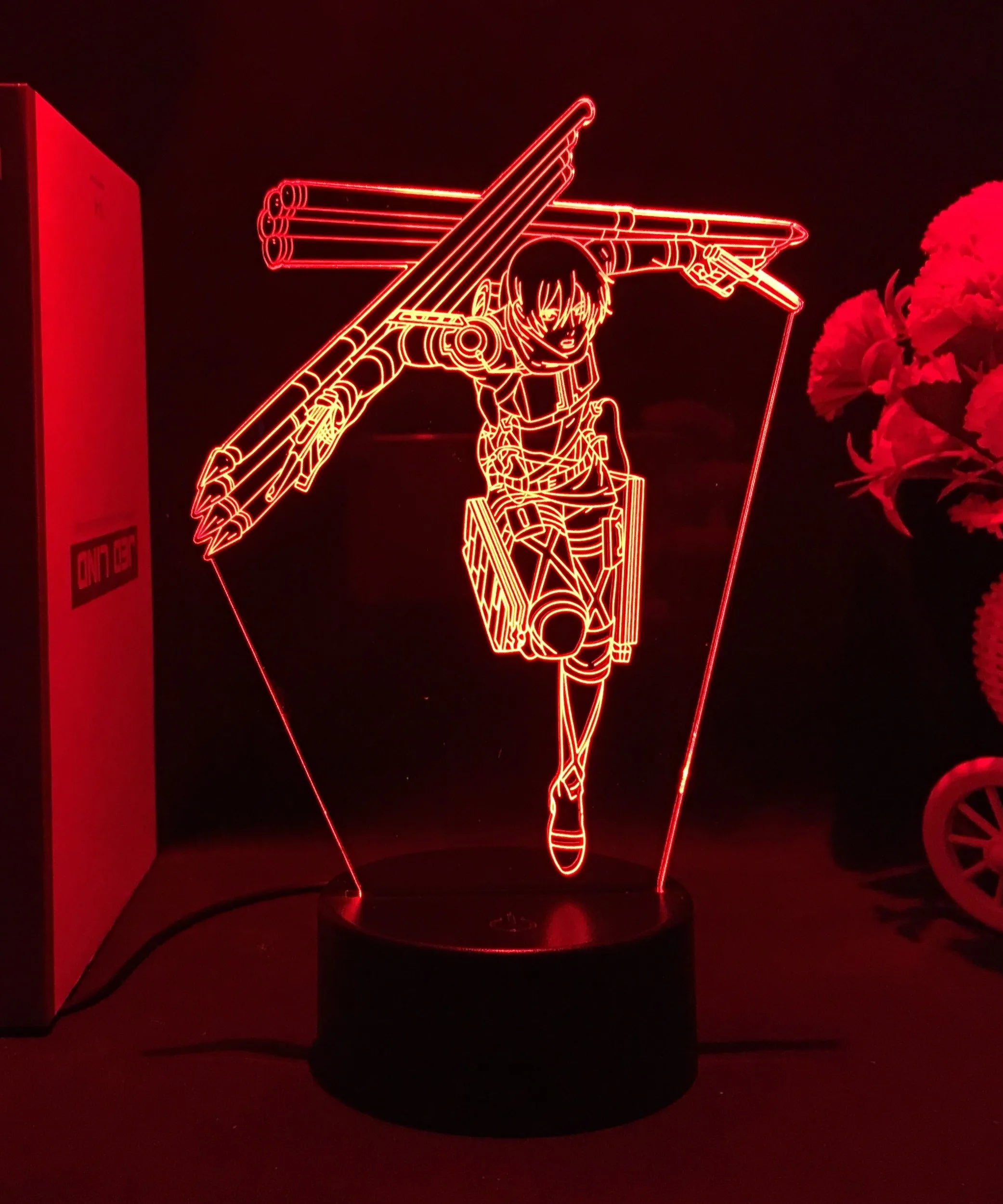 Anime 3D Lamp Attack on Titan Acrylic Luminous Stand Mikasa Ackerman Eren Yeager Action Figure For Kids Children Gifts
