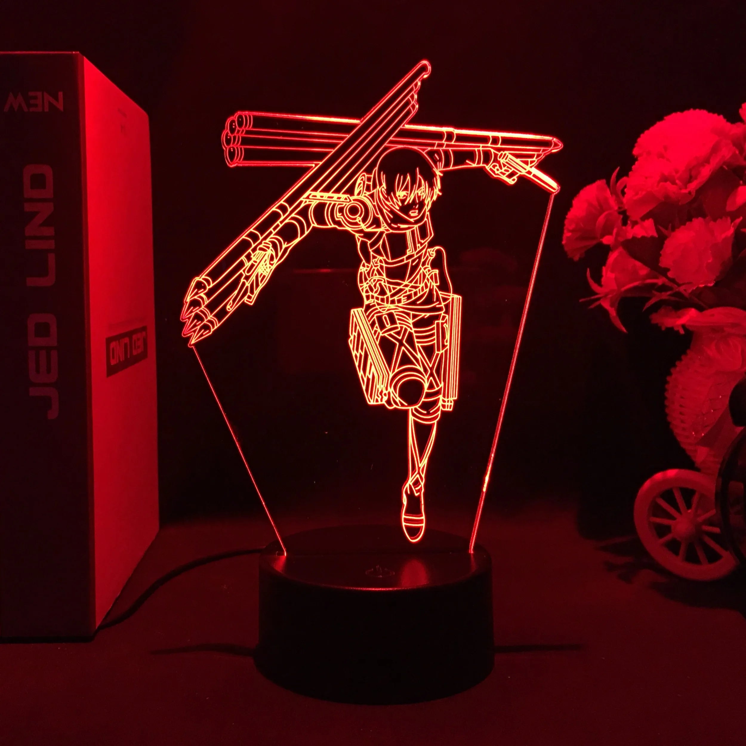 Anime 3D Lamp Attack on Titan Acrylic Luminous Stand Mikasa Ackerman Eren Yeager Action Figure For Kids Children Gifts