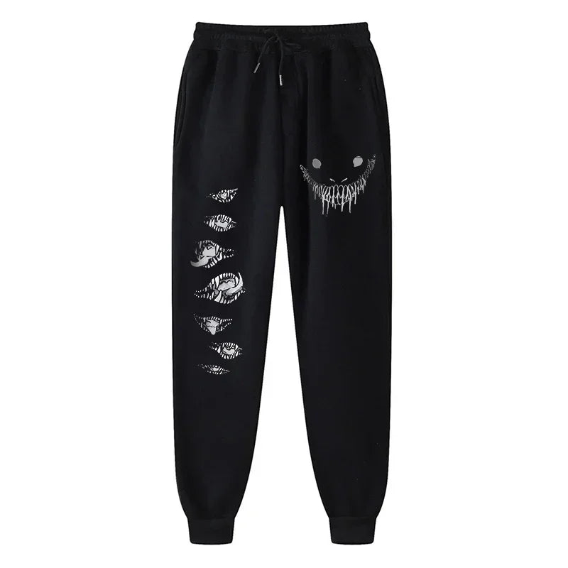 Men's berserk animated printed sportswear pants sports jogging pants casual polar lining pocket pants