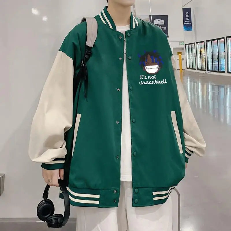 Anime One Piece Monkey D. Luffy  Anime Baseball Jacket Men's Loose Autumn Coat Versatile Casual Top