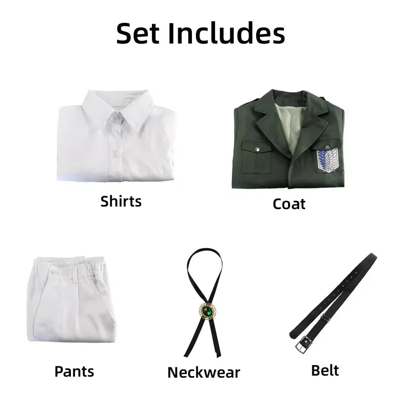 Attack on Titan Scout Regiment Trench Coat – Levi Ackerman Long Military Cosplay Uniform 4