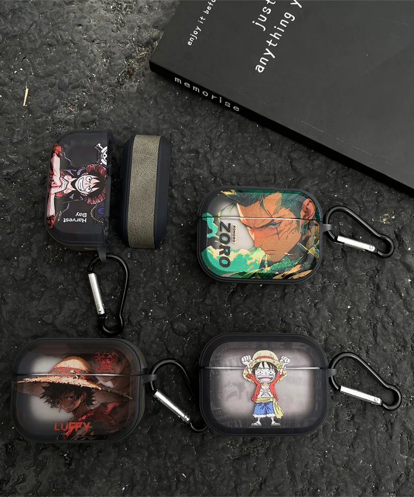 Anime One Piece Luffy Zoro Earphone Case For AirPods 4th 3rd 2nd Pro Pro2 Headphone Headset Wireless Protection Cover Funda