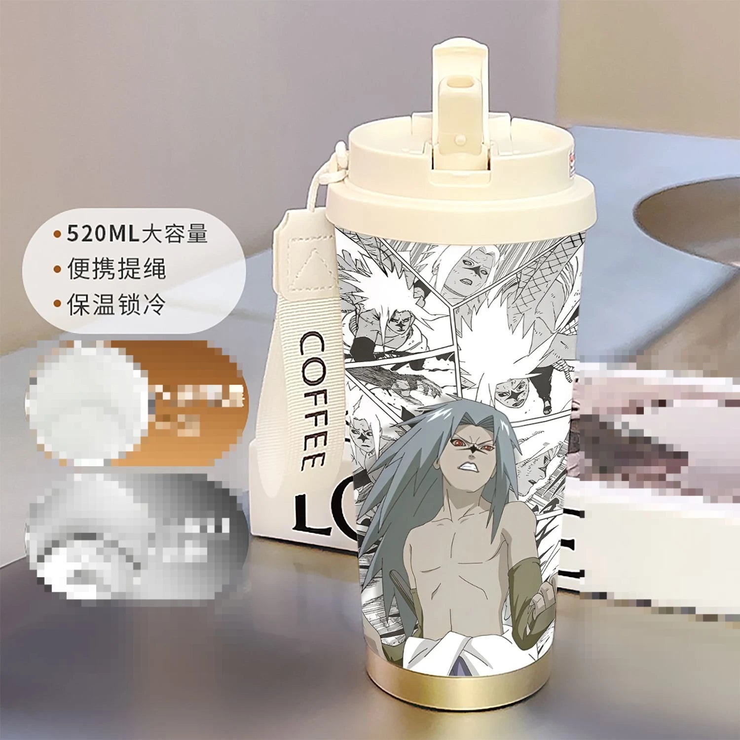 new Uzumaki Naruto cute and cool personality high-value two-dimensional student going out portable straw water cup birthday gift