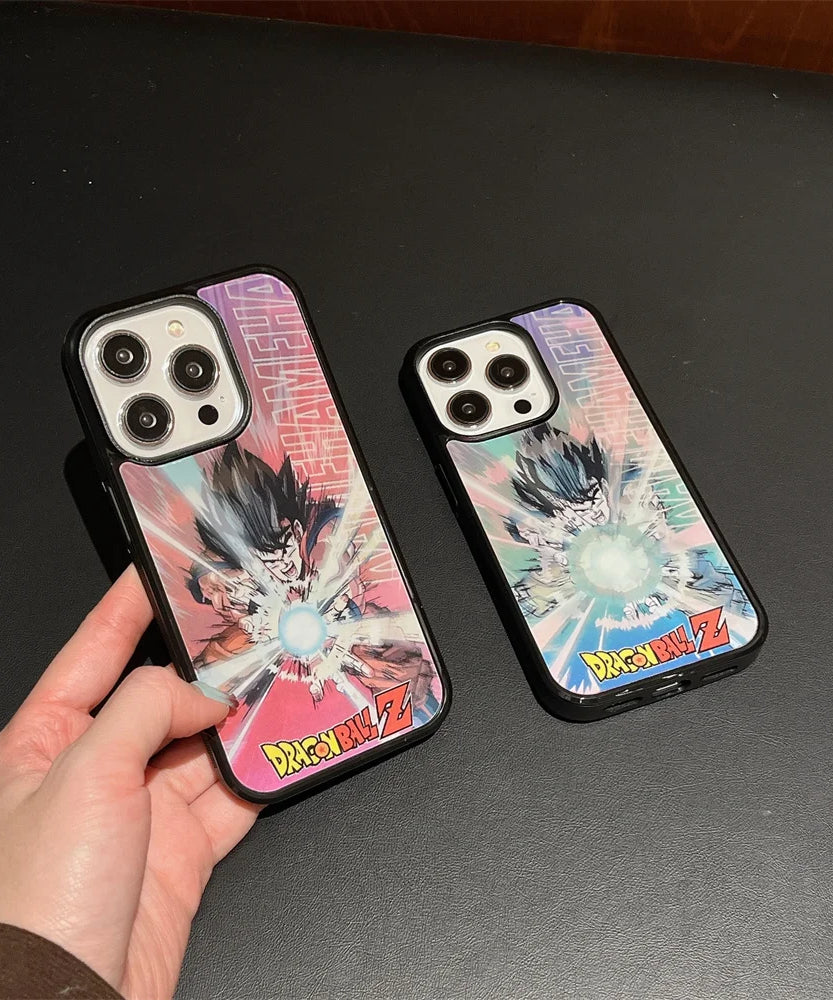 For Magsafe Magnetic Dragon Ball Phone Case For iPhone 16 15 14 13 12 17 Goku Vegeta Saiyan 3D Changing Visual Cases