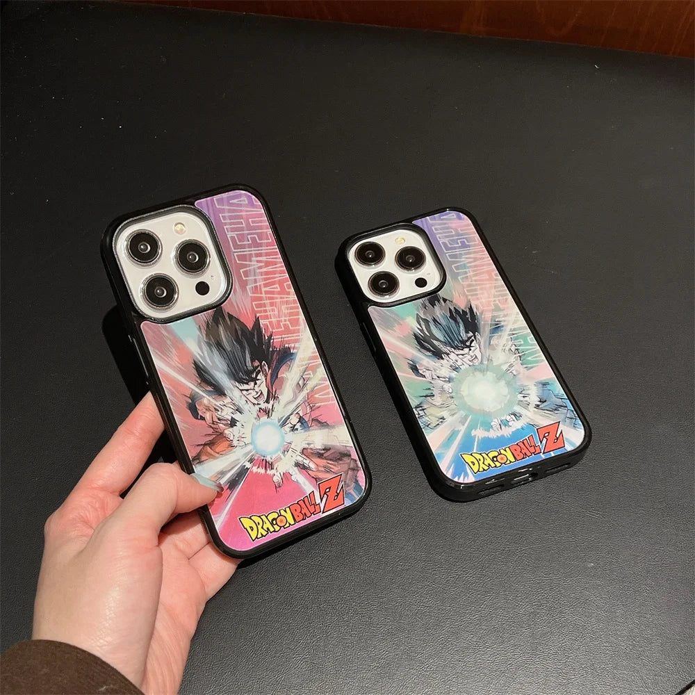 For Magsafe Magnetic Dragon Ball Phone Case For iPhone 16 15 14 13 12 17 Goku Vegeta Saiyan 3D Changing Visual Cases