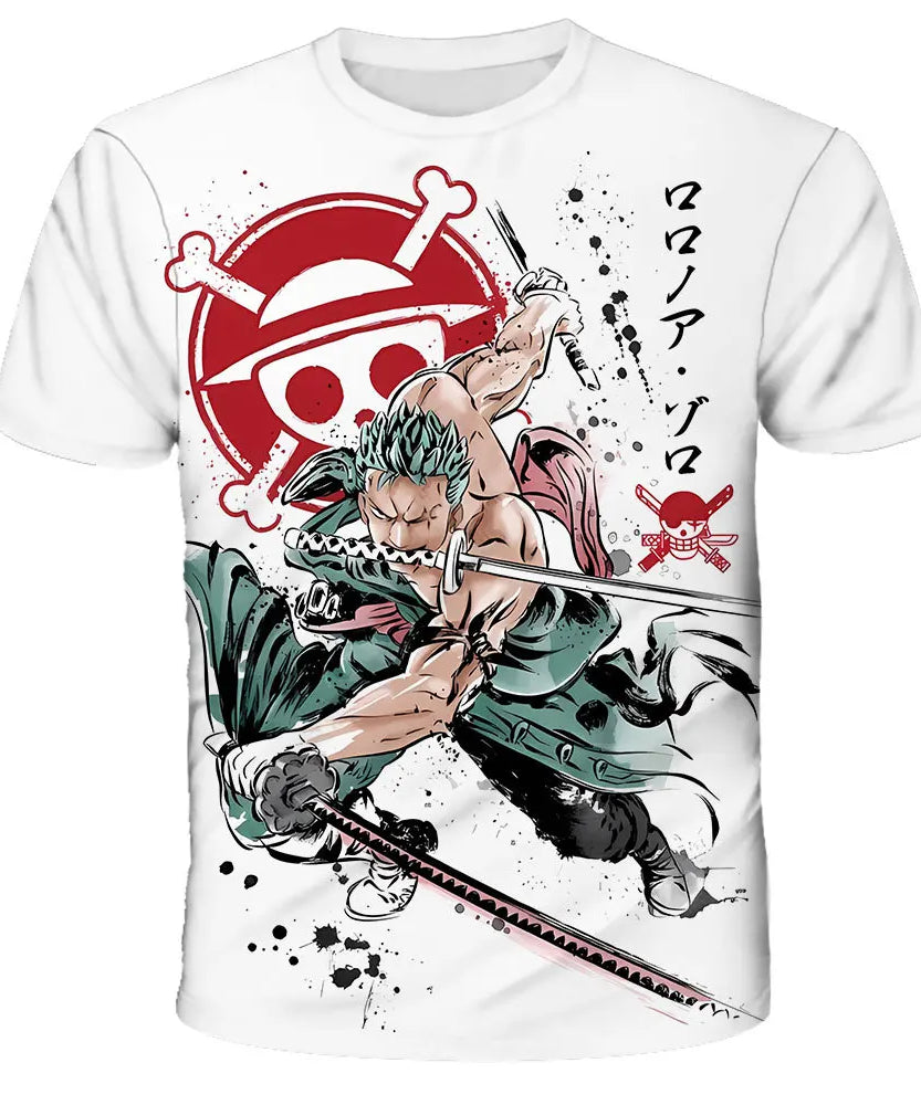 Hot Selling One Piece 3D Printing Fashion Children's Anime Luffy Men's Clothing Children's Boys' T-shirt Summer Short Sleeved