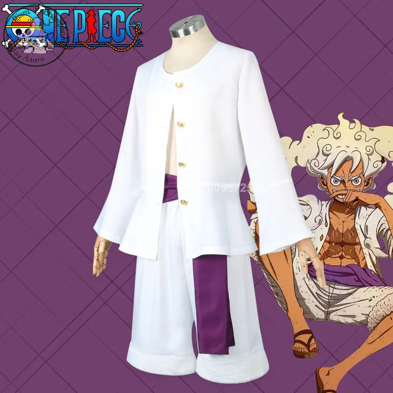 One Piece Luffy Gear 5 (Nika) Cosplay Costume — Wano Set 2