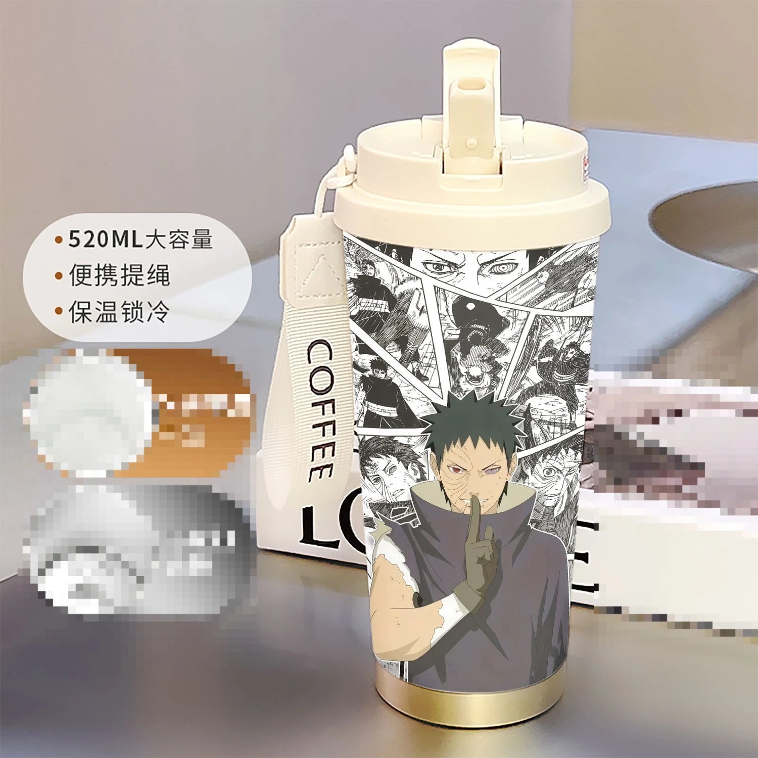 new Uzumaki Naruto cute and cool personality high-value two-dimensional student going out portable straw water cup birthday gift