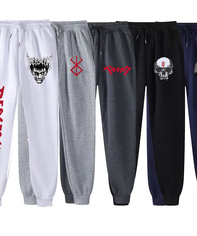 Mens Casual Anime Berserk Pants Autumn Fleece Sweatpants Men Running Jogger Sports Gym Trousers Fashion Workout Men Long Pants