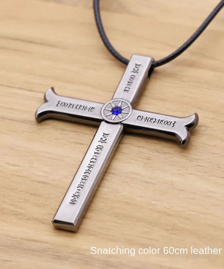 New One Piece Necklace Hawkeye Mihawk Necklace Black Blade Night Anime Peripheral Student Men and Women Pendant with Sheath Gi