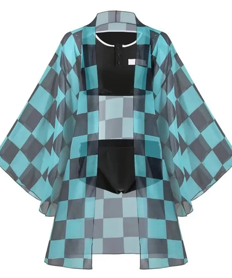 New Swimsuit Anime Demon Slayer Kochou Shinobu Kamado Cosplay Costume Kimono Agatsuma Zenitsu Sexy Bikini Beach Summer Halloween