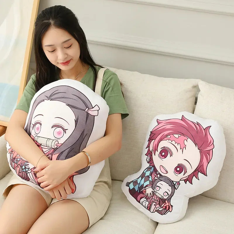 Hot Kawaii Demon Slayer Nezuko Cuddly Toy Anime Tanjirou Pillows Doll Cute Shinobu Sofa Cushions Doll Pendants 12CM