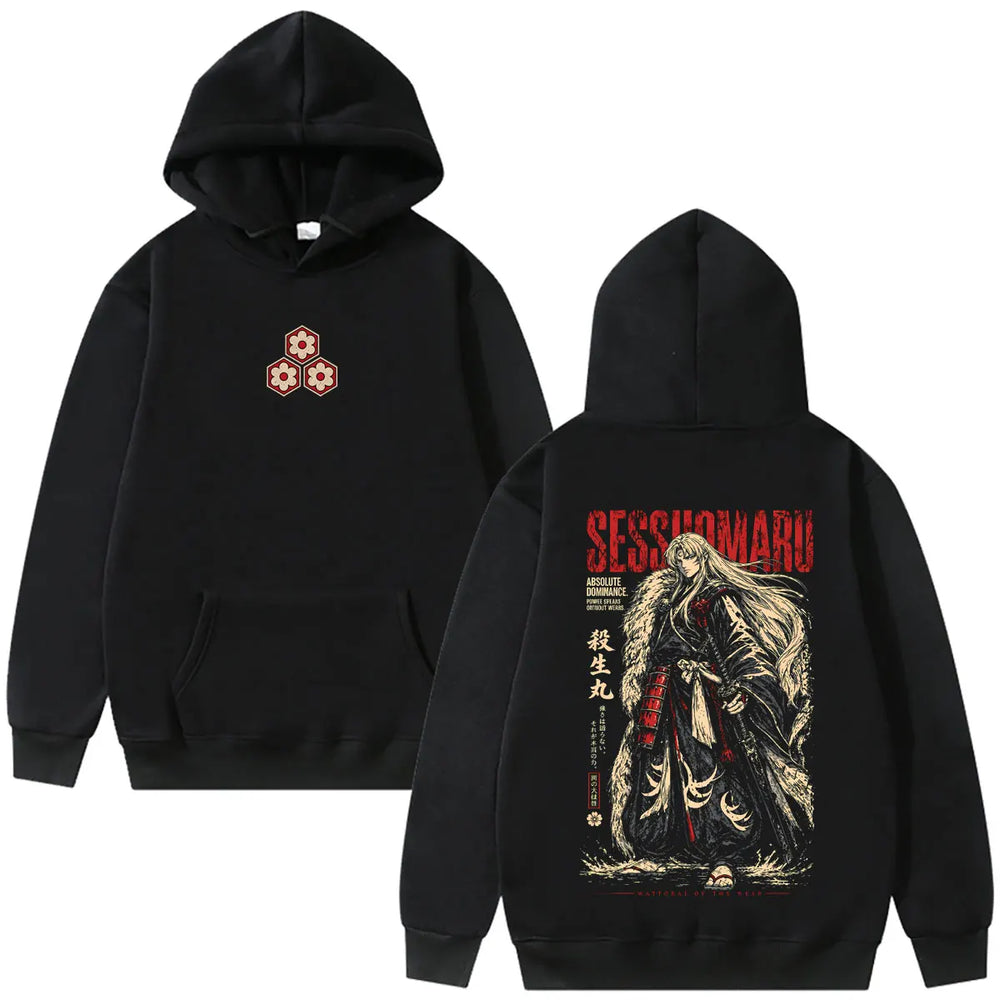 Inuyasha Sesshomaru Graphic Hoodie Unisex Oversized Harajuku Anime Streetwear Sweatshirt
