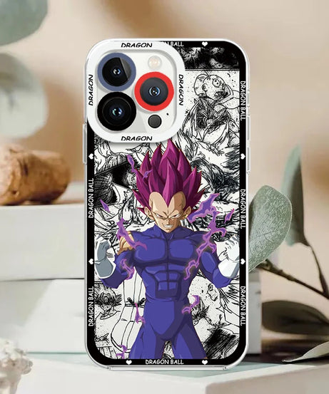 Goku & Vegeta Angel Eyes Case – Dragon Ball Transparent iPhone 7–15 Pro Max