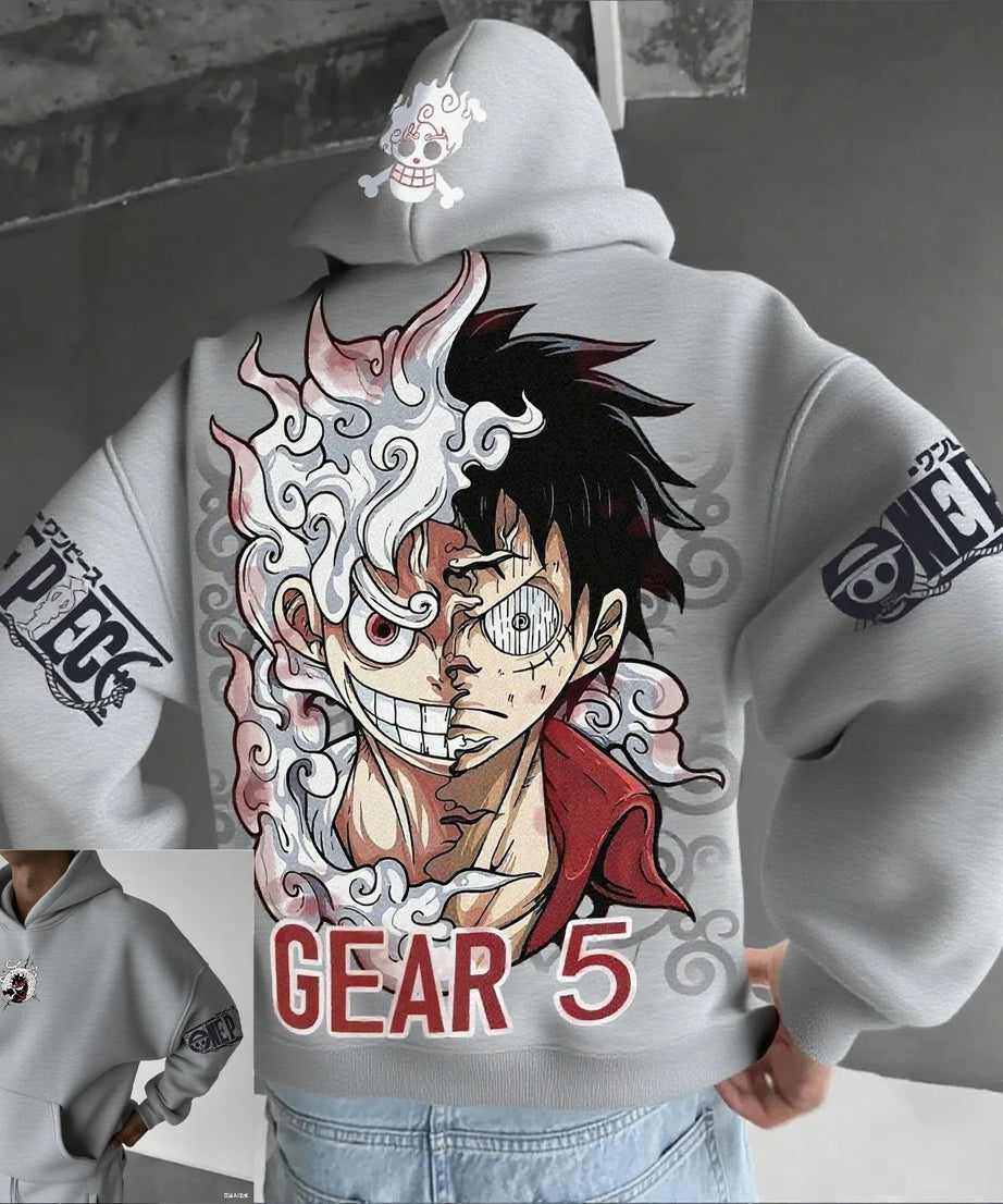 Anime Hoodie Men Women One Piece Luffy Gear 5 Nika Streetwear Casual Pullover Sweatshirt Autumn Winter Cosplay Long Sleeve Tops
