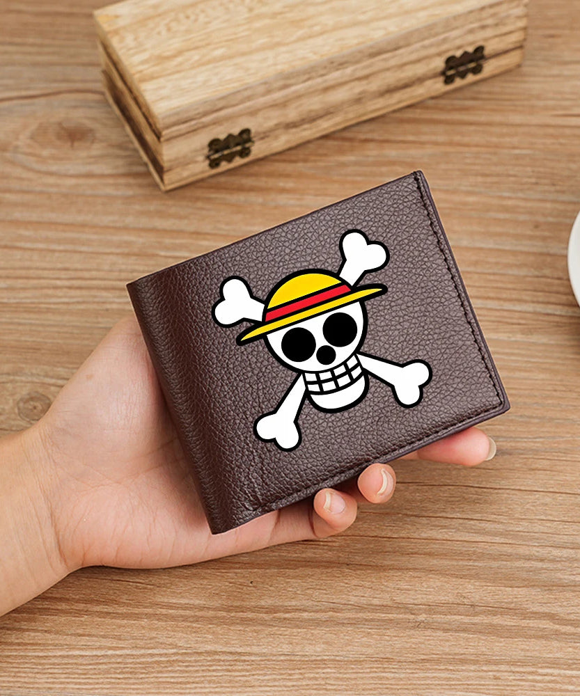 One Piece Pu Leather Wallet for Men Foldable Short Wallets Luffy Zoro Chopper Coin Purse Man Multi-slot Credit ID Card Holder
