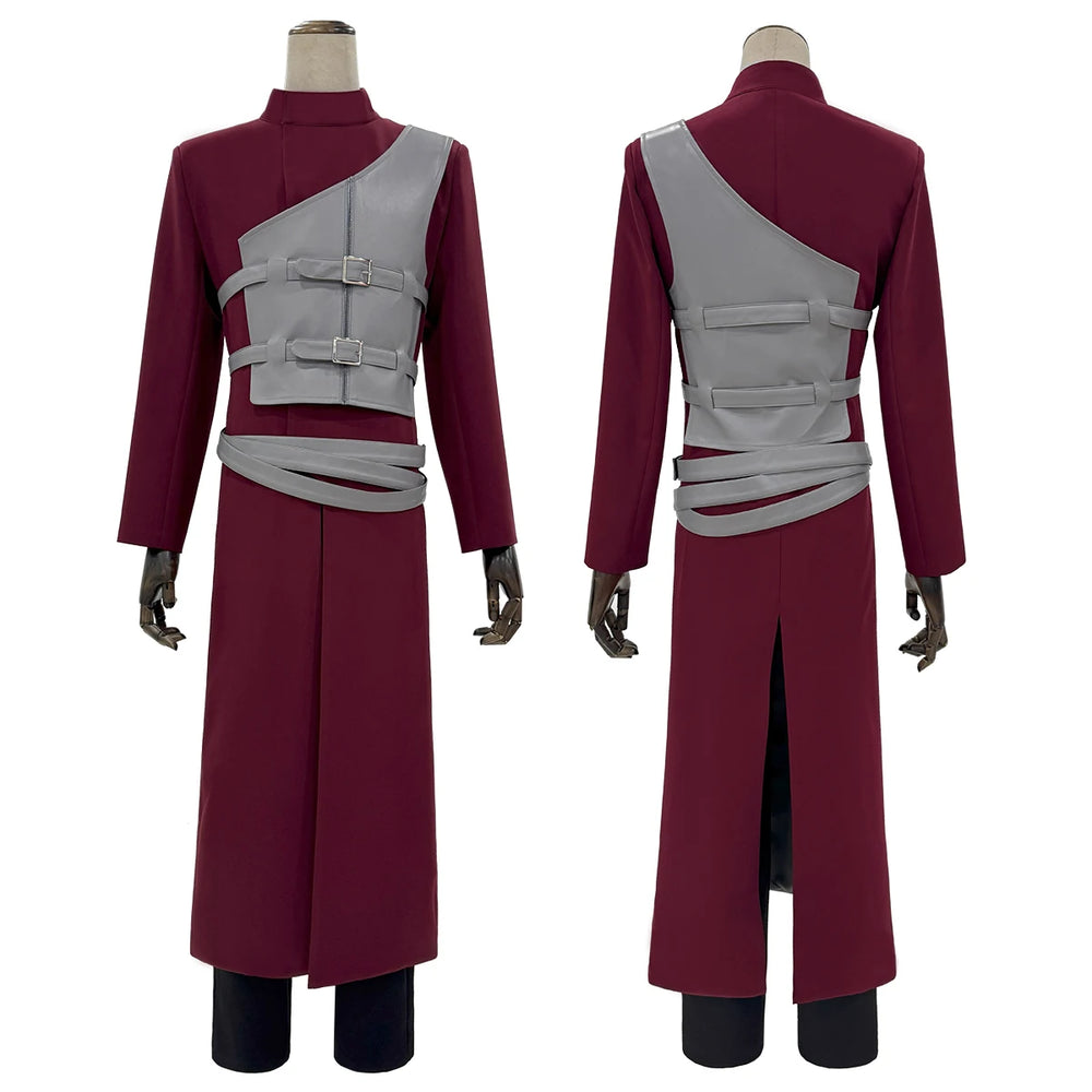 Anime Gaara Cosplay Costume – Long Coat, Vest, Pants & Belt Set 7