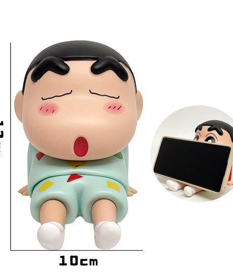 Crayon Shin-Chan Phone Holder Kawaii Anime Desktop Ornaments  Watching TV Phone Support Cute Doll Decorations toy Gifts