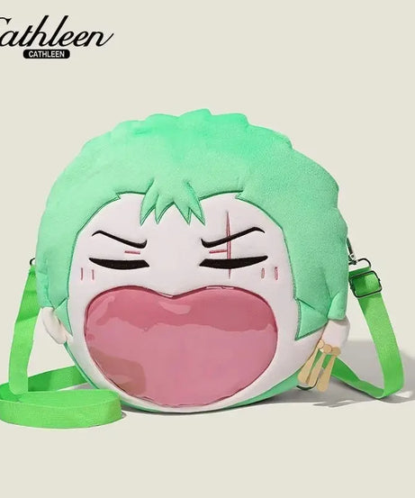 ONE PIECE Luffy Zoro Plush Pain Bag  Girl Backpack Peripheral Two-dimensional Storage Backpack Animation Messenger Bag