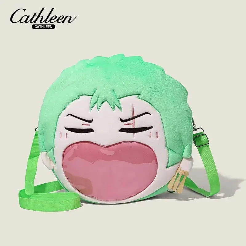 ONE PIECE Luffy Zoro Plush Pain Bag  Girl Backpack Peripheral Two-dimensional Storage Backpack Animation Messenger Bag