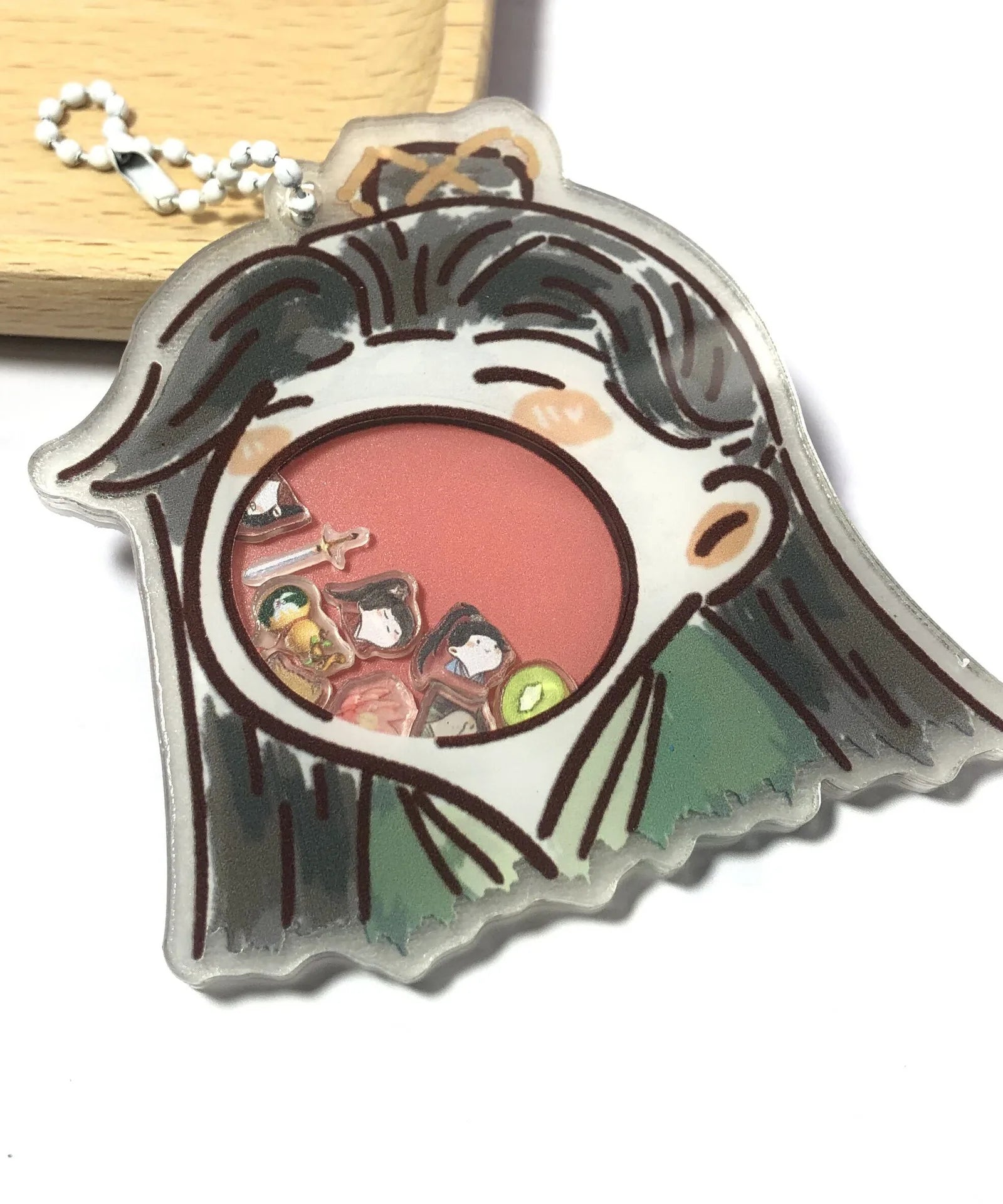 Cute one Piece Personalized Backpack Keychain Pendant Straw Hat Set Acrylic Pendant Rocking Music Student Accessories