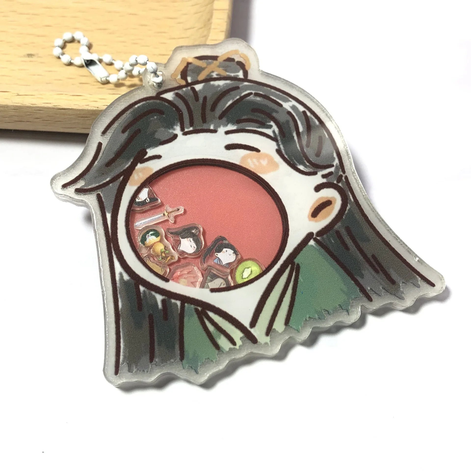 Cute one Piece Personalized Backpack Keychain Pendant Straw Hat Set Acrylic Pendant Rocking Music Student Accessories