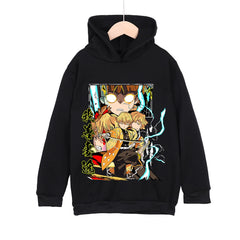 Kids Zenitsu Agatsuma Anime Cotton Hoodie – Pullover Sweatshirt Cosplay Costume