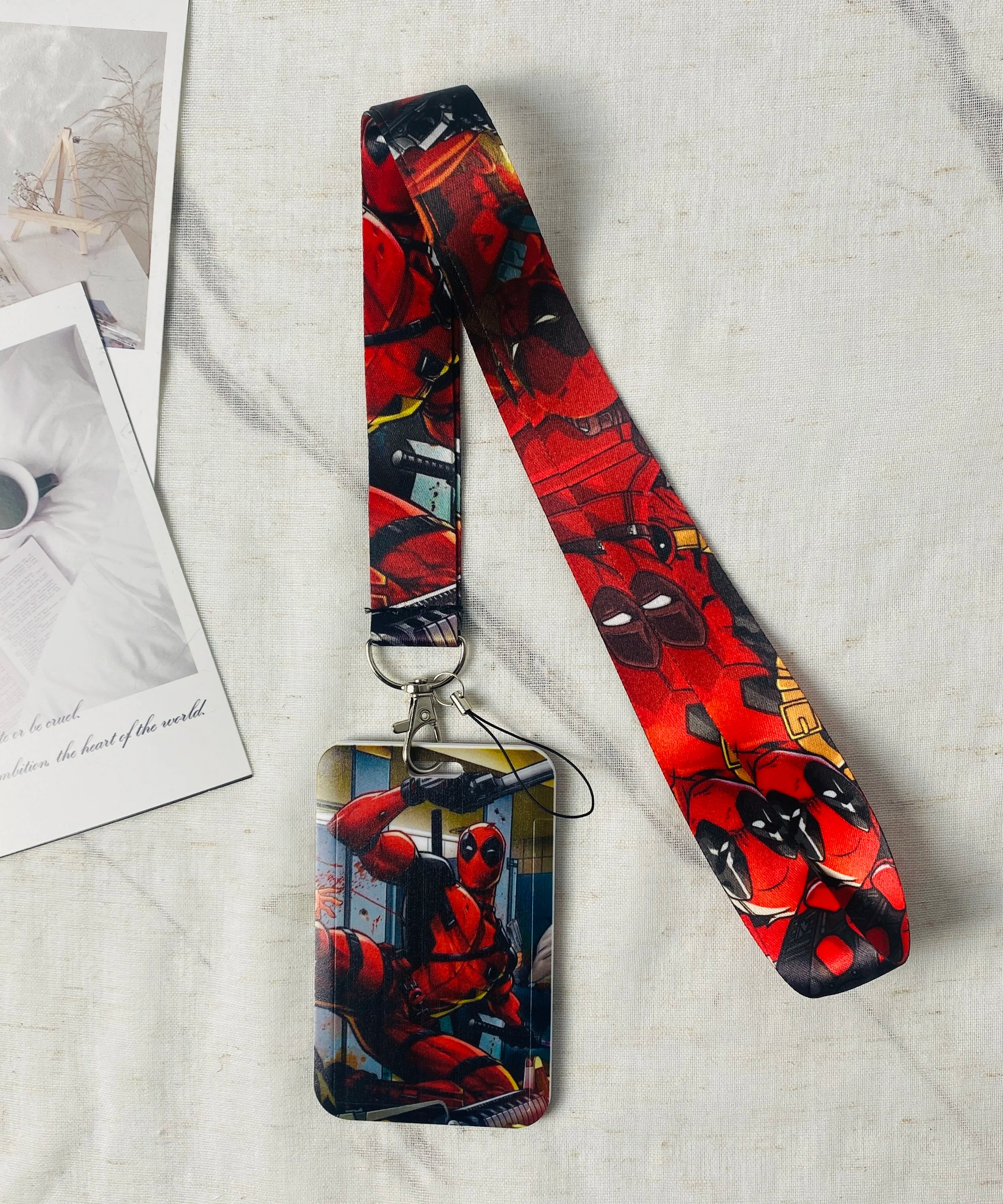 Anime Characters Card Holder Lanyard Keychain ID Credit Bus Card Cover Hang Rope Lariat Lanyard Key Rings Fans Gifts