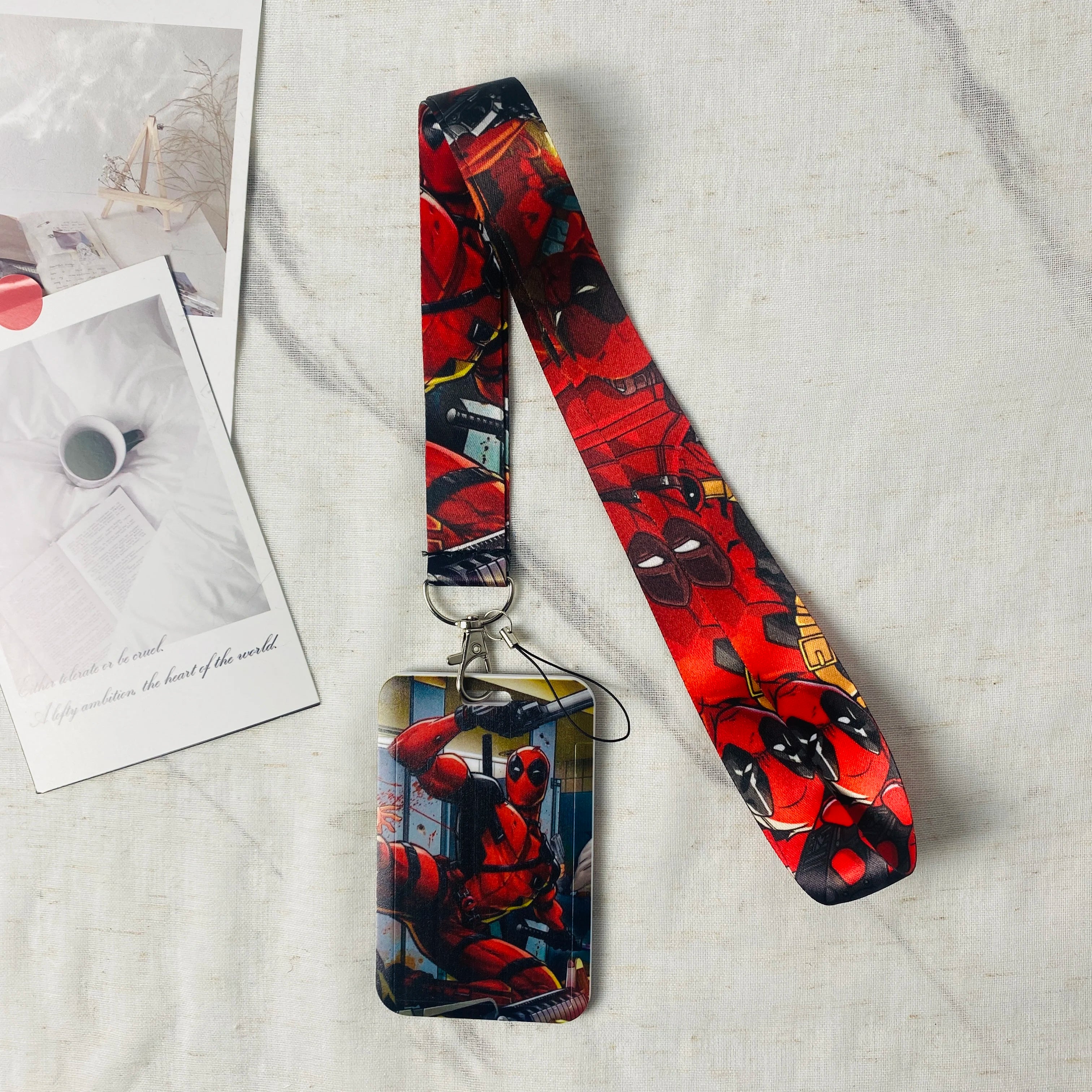 Anime Characters Card Holder Lanyard Keychain ID Credit Bus Card Cover Hang Rope Lariat Lanyard Key Rings Fans Gifts